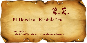 Milkovics Richárd névjegykártya